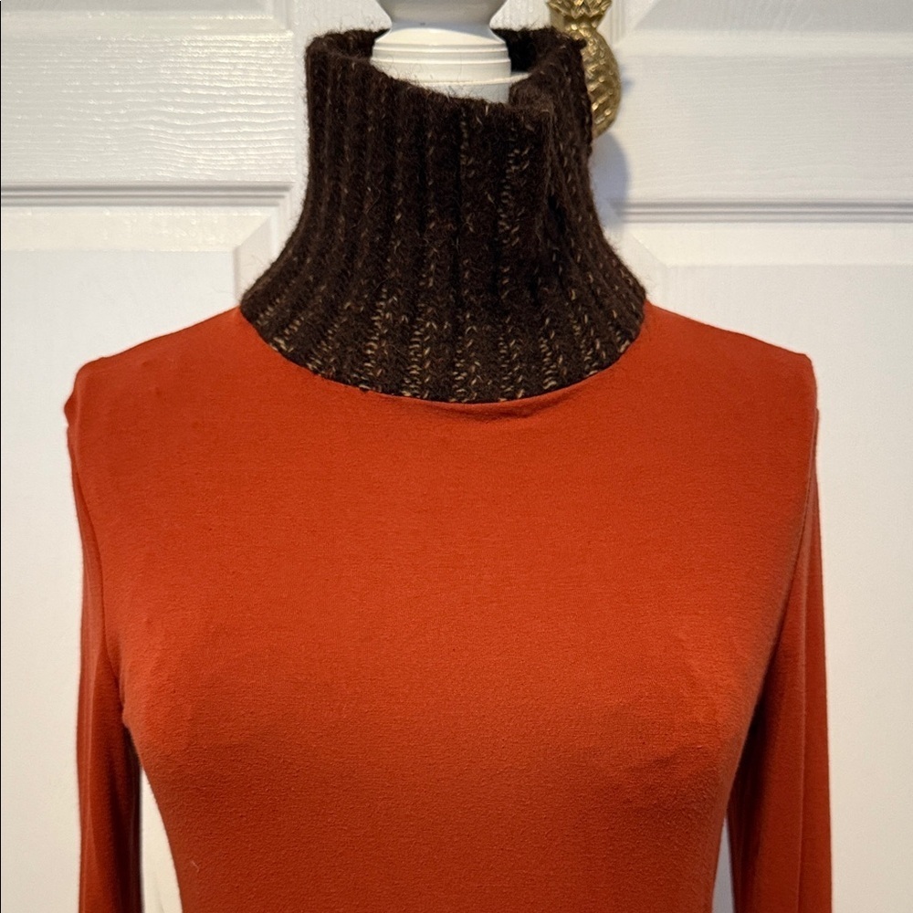 Dolce Gabbana Rust Long Sleeve Turtleneck Top M - Picture 3 of 13